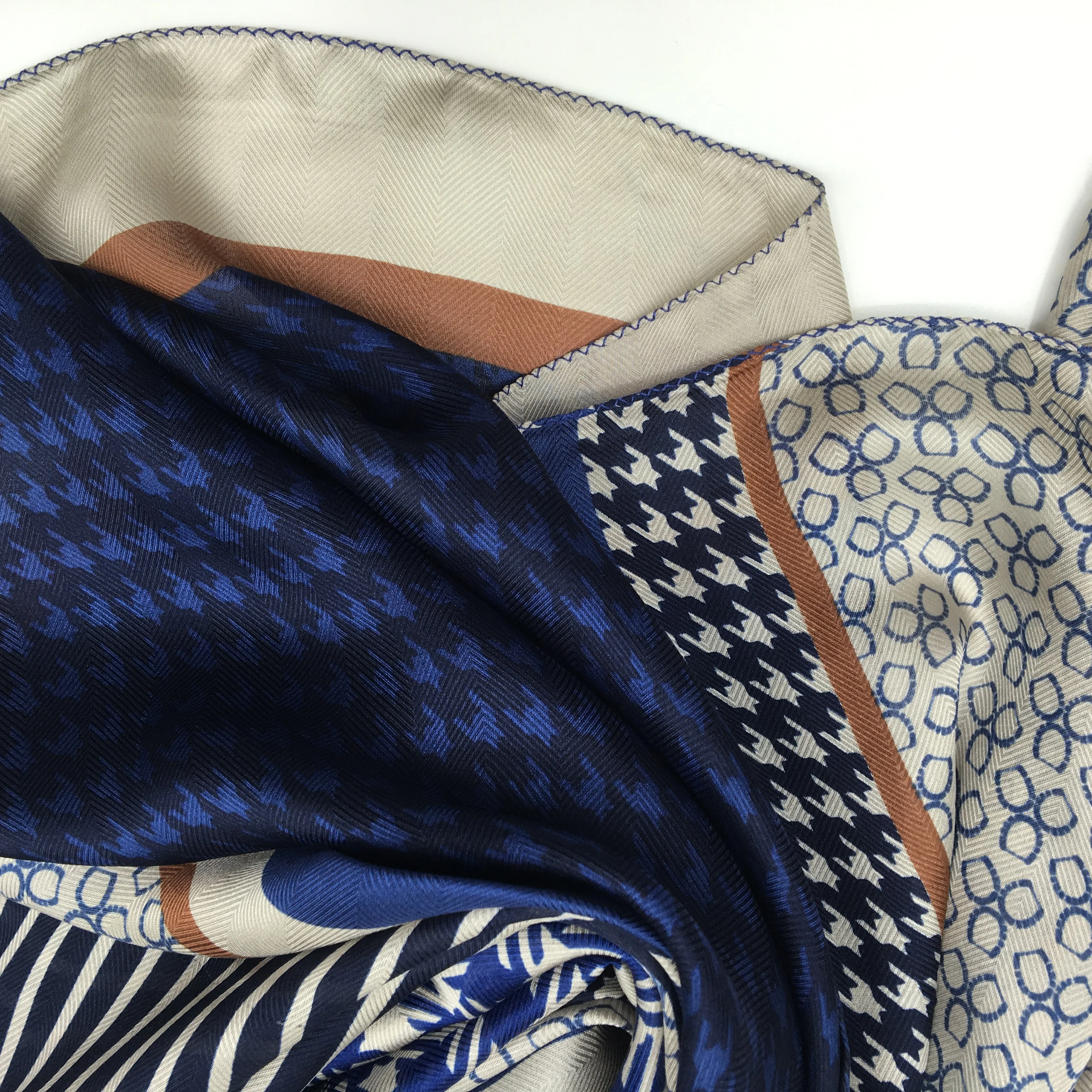 wholesale 100 batik square silk scarves solid for men Printed Square Silk Scarf