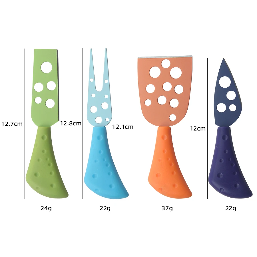 Hot Sale Colorful Stainless Steel Cheese Knife Butter Tools Fork Knife Slicer with PP Handle