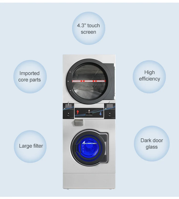 High-Quality Factory Direct Wholesale Automatic Washer Machine With Dryer Clothes For Laundromat