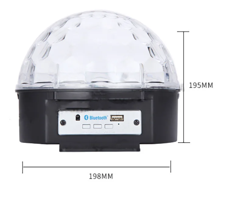 9 color Bluetooth magic ball remote control mp3 music crystal magic ball KTV seven color rotating voice control flash