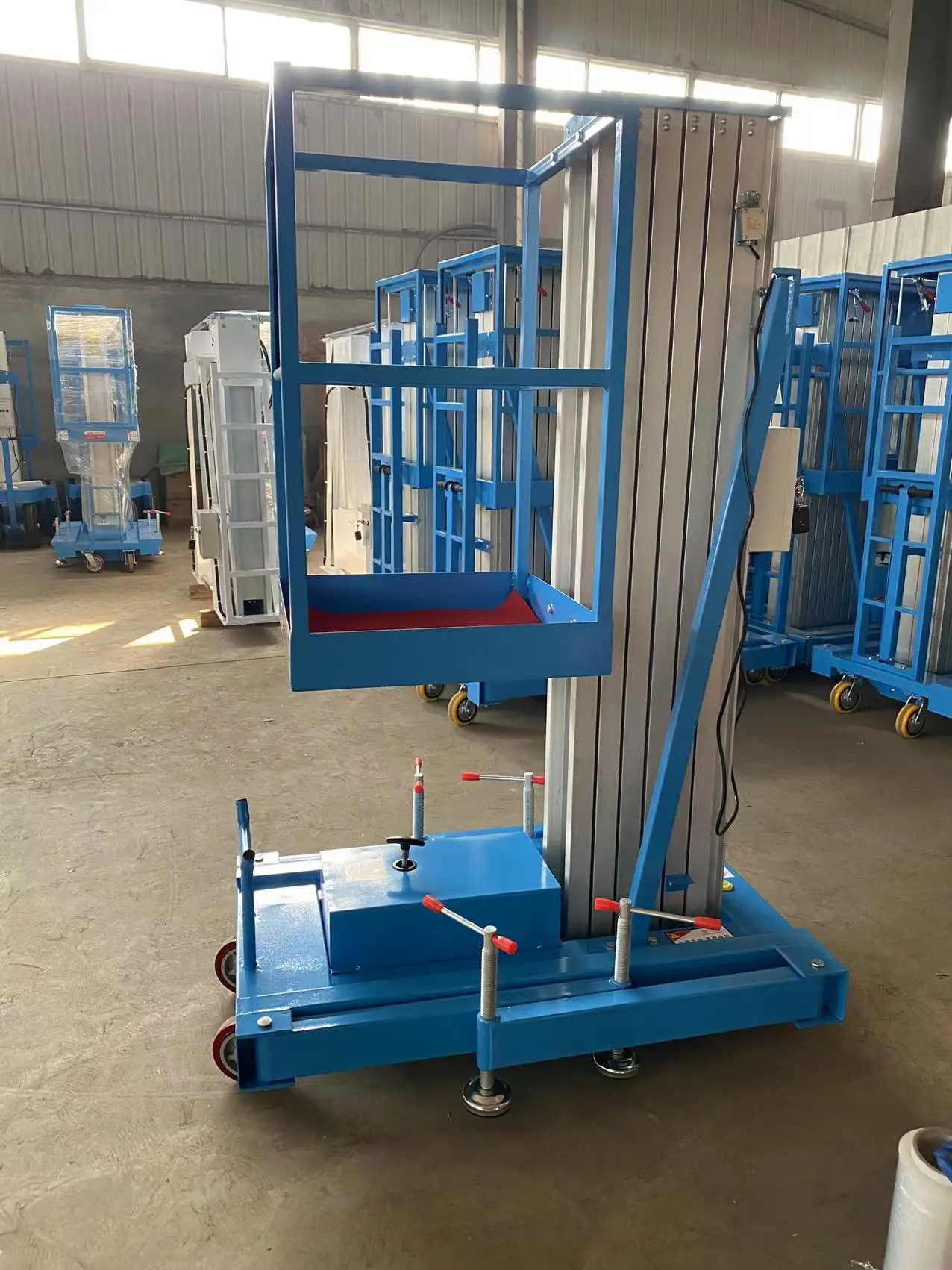 4m 5m 6m 7m 8m 10m 12m 18m Aluminum single mast aerial maintain work cage electric lift platform man lift