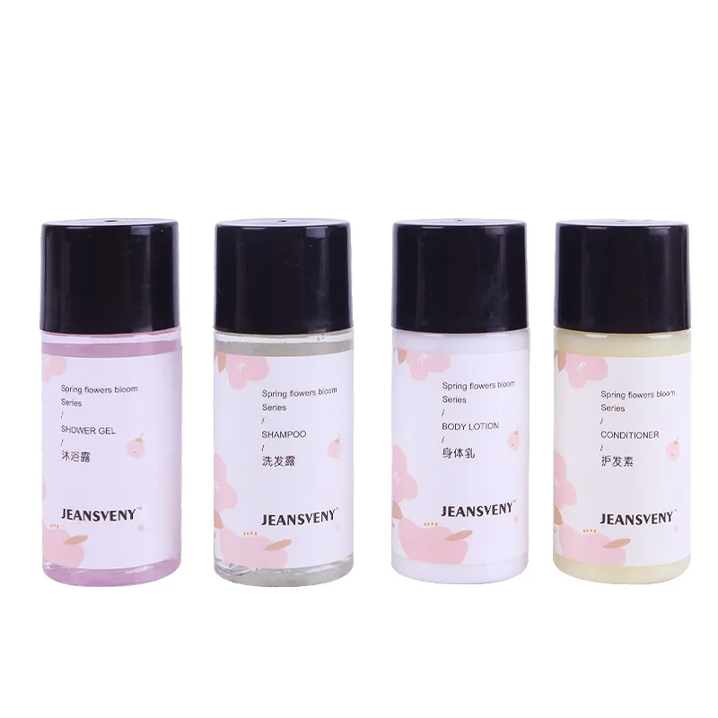 Custom Logo 35ml Gardenia Mini Shampoo Shower Gel And Conditioner Kit Spa Hotel Guestroom Bath Toiletries Set For Hotel