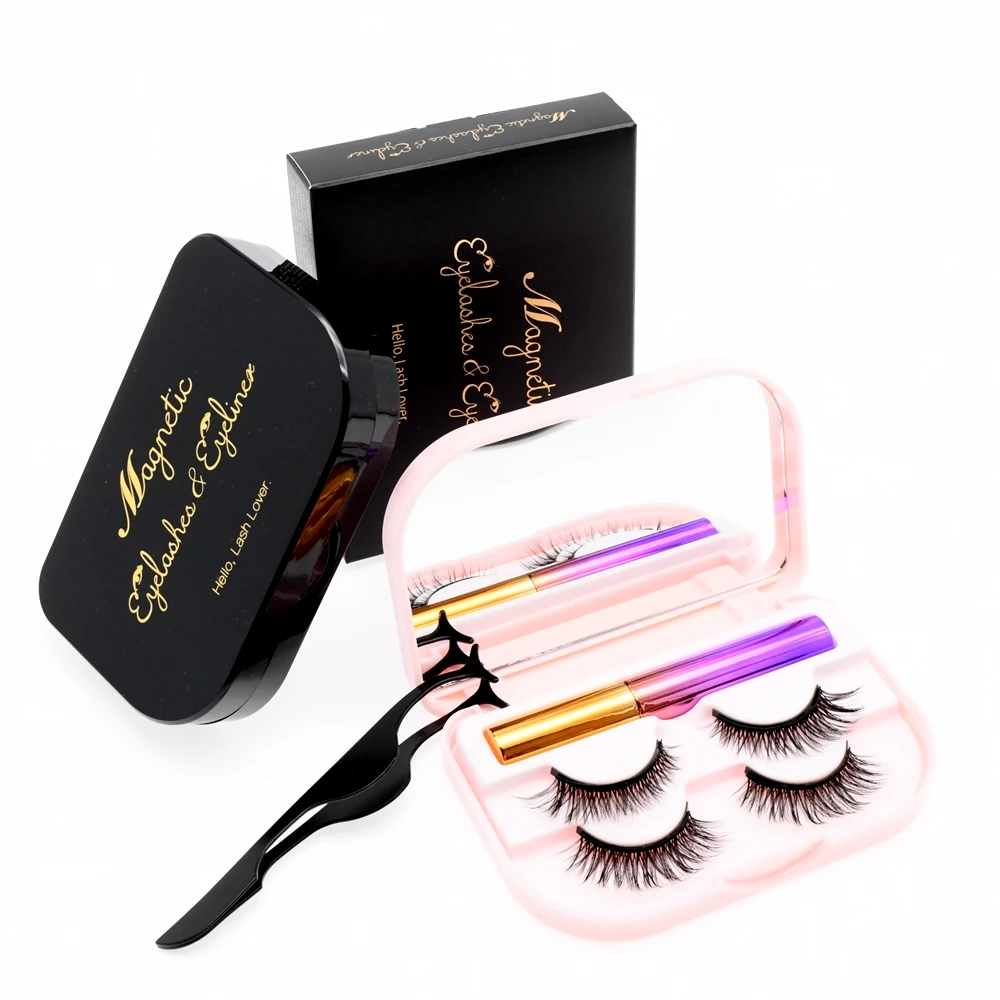 6D Magnetic Eyelashes 1 pair Magnet Lashes 5 magnets magnetic eyelashes magnet eyeliner liquid eyelashes magnetische wimpern set