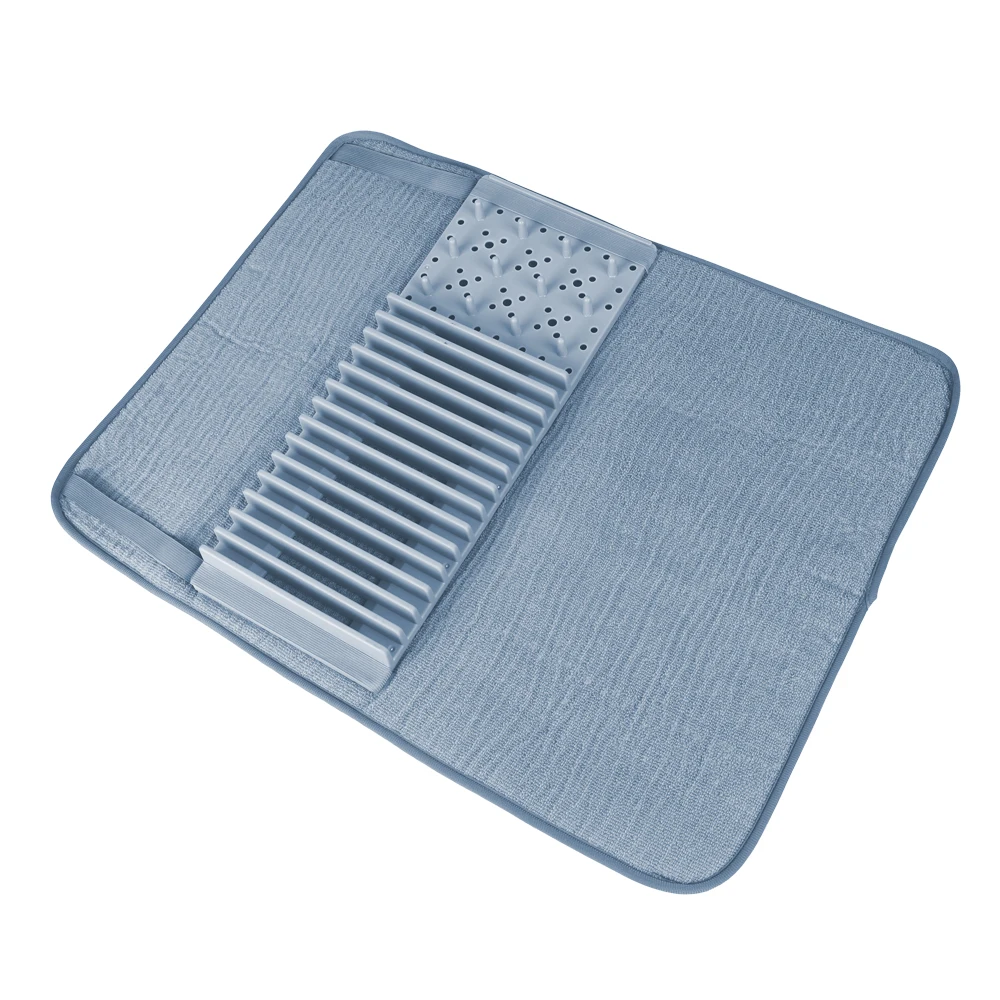 High Quality Durable Using Polyester Heat Resistant Kitchen Rack Dish Drying Mat Dish Drying Rack