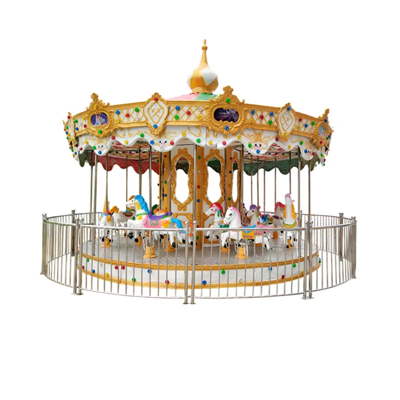 Best Quality Kiddie Rides 12 Seats Small luxury Carousel for Sale Amusement Park Horse Carousel