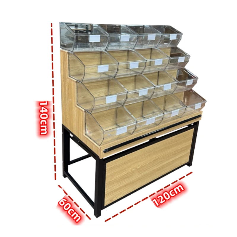Meicheng Commercial Snack Display Candy Bulk Rack For Supermarket Nuts Displays Racks Grains Display Rack