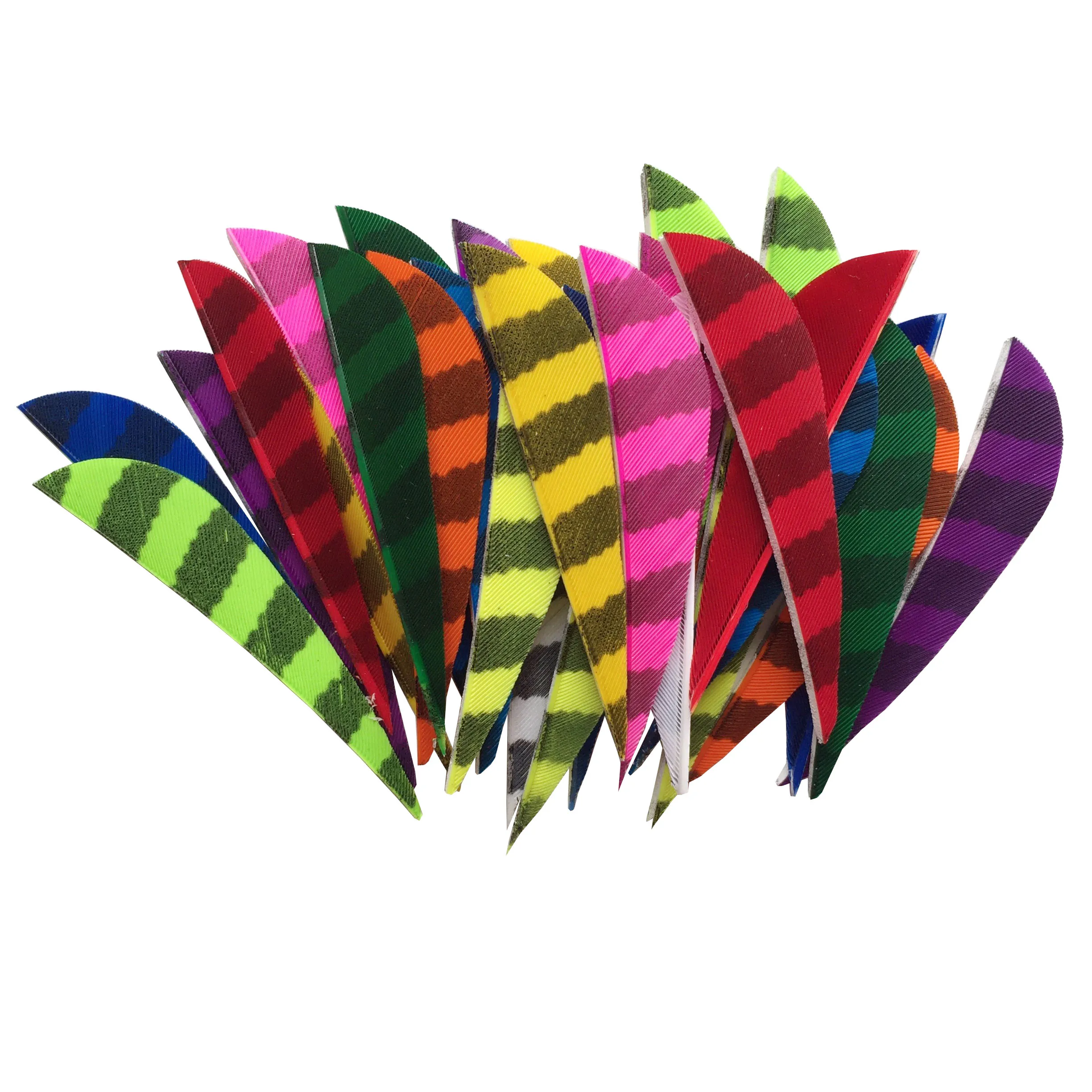 2.5 Inch Parabolic Striped Fletching Archery Turkey Feather Arrow Feathers For Hunting Arrow Accessories