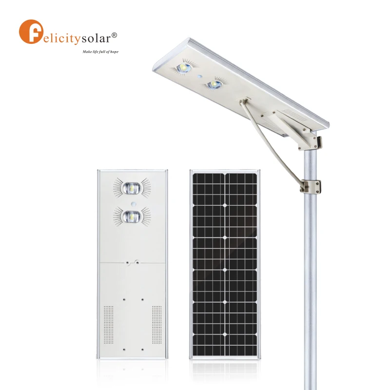 Cheap outdoor industrial ip65 30w 40w 60w 80w all in two solar street light price with pole