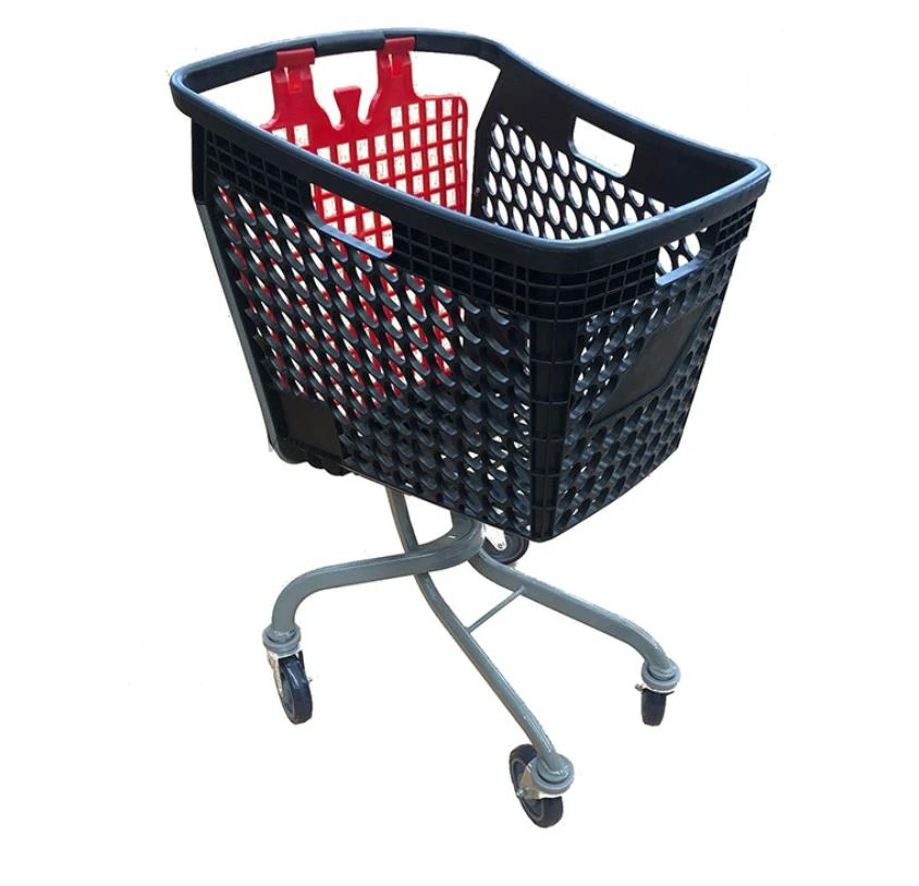 USA Market Plastic Shopping Cart Small Plastic Shopping Trolley With Customized Logos For Supermarket Shopping Cart