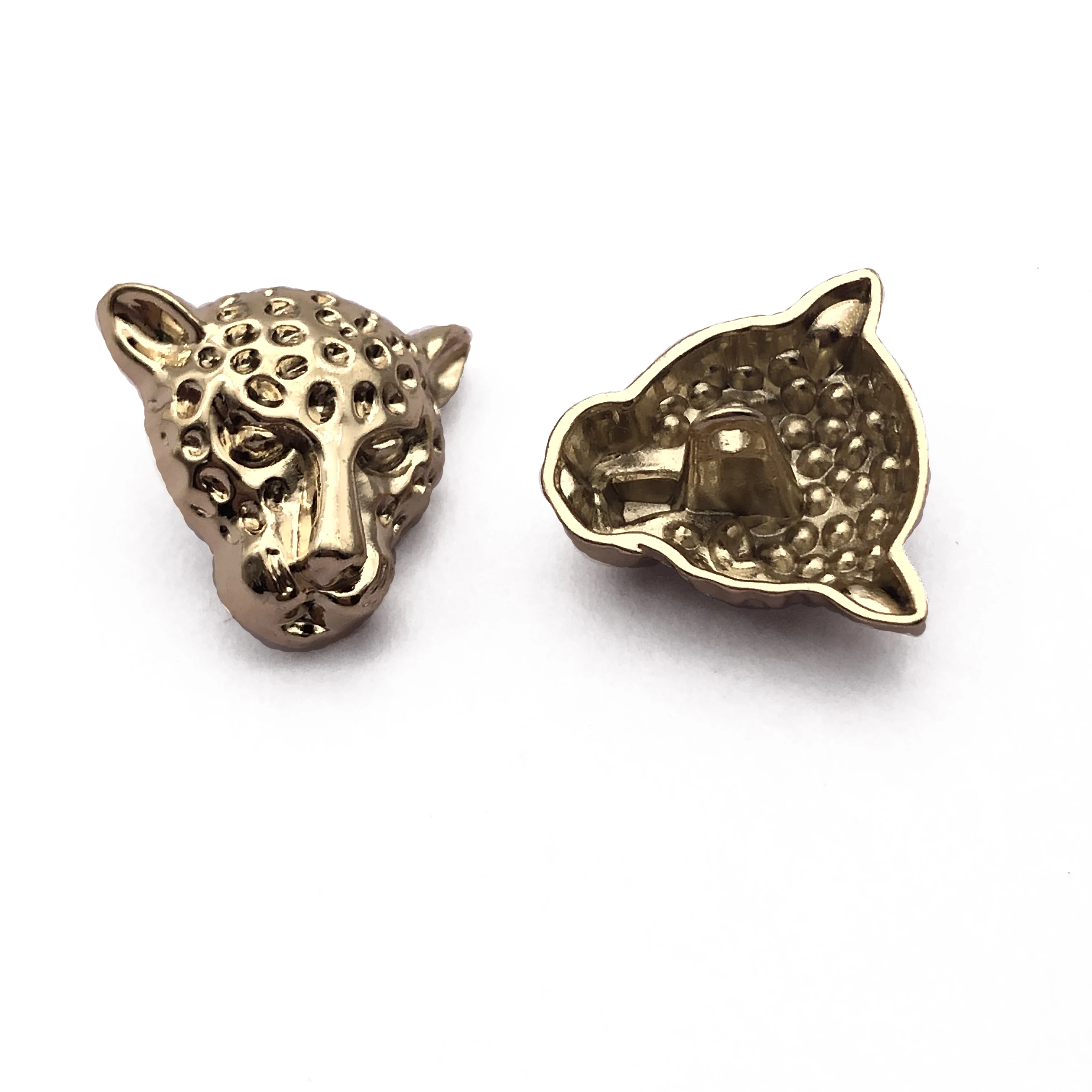 Custom made design Zinc Alloy gold logo embossed metal sewing accessory garment blazer suit coat shank button