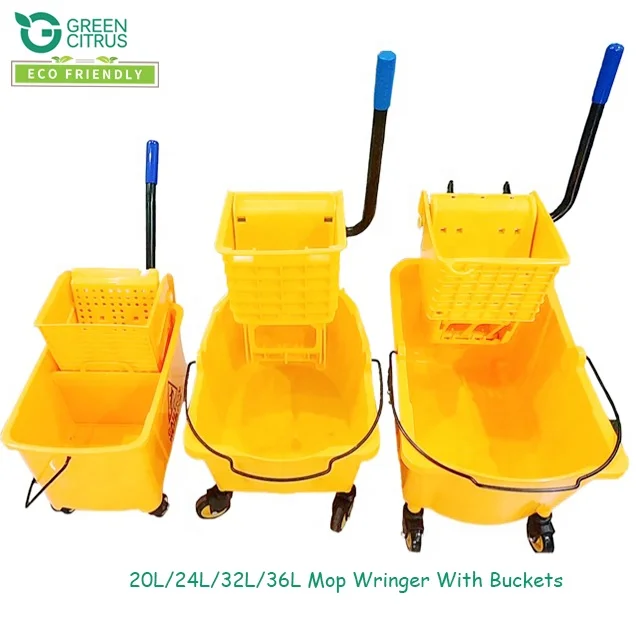 Коммерческий пластиковый боковой пресс, желтая швабра, ведро для отжима, оптовая продажа