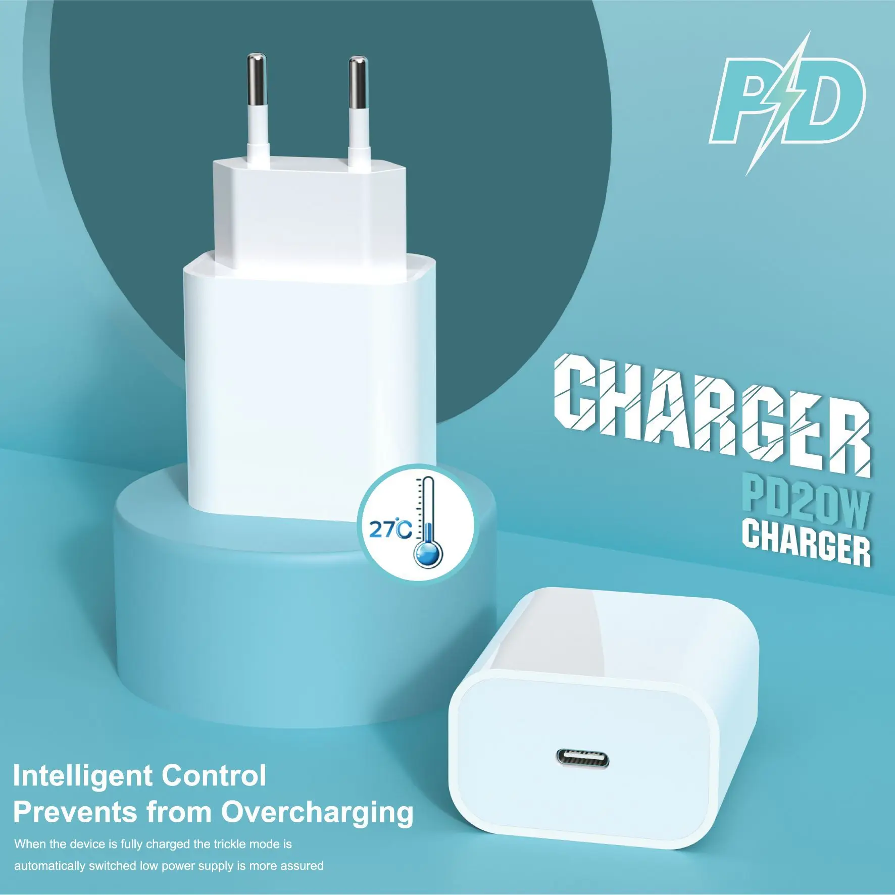 PD 20W  EU US Plug  Charger Adapter QC3.0 Fast Charging USB Travel Mini Quick Charger