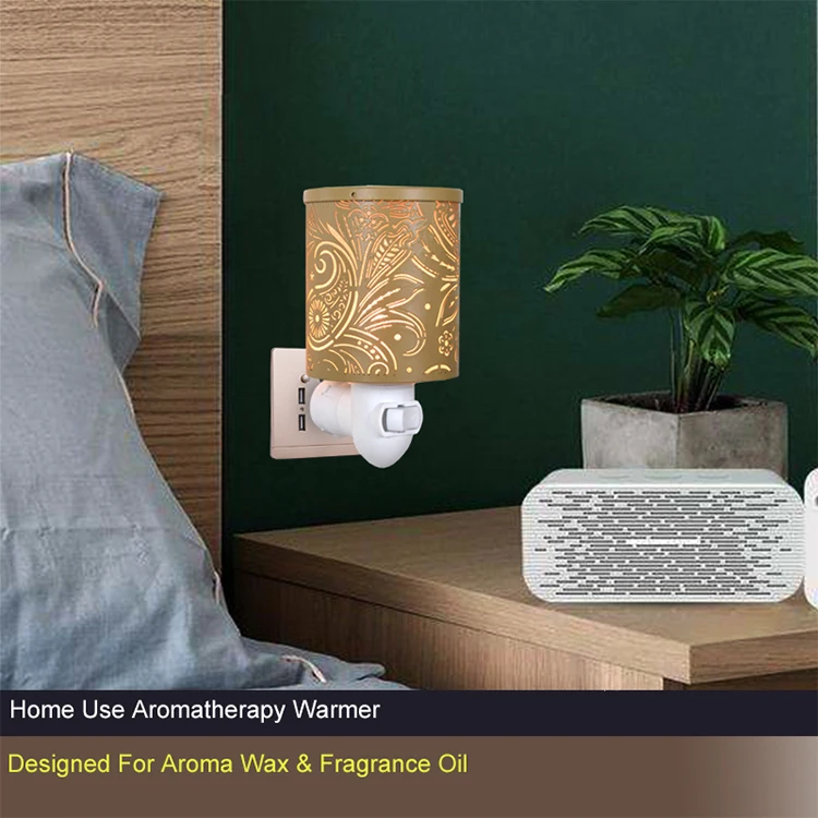 Yellow Metal Night Lamp Indoor Decoration Heater Electric Wax Melt Candle Warmer