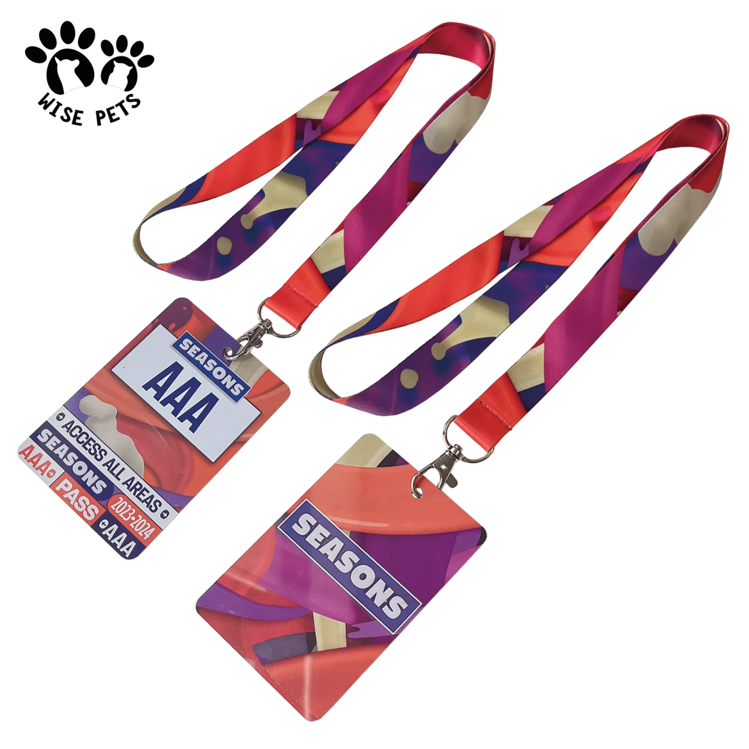Custom Athlete Referee Coach Teacher Student Lanyard Print Logo PVC Plastic Name ID Badge Holder QR Code VIP Access Pass Card