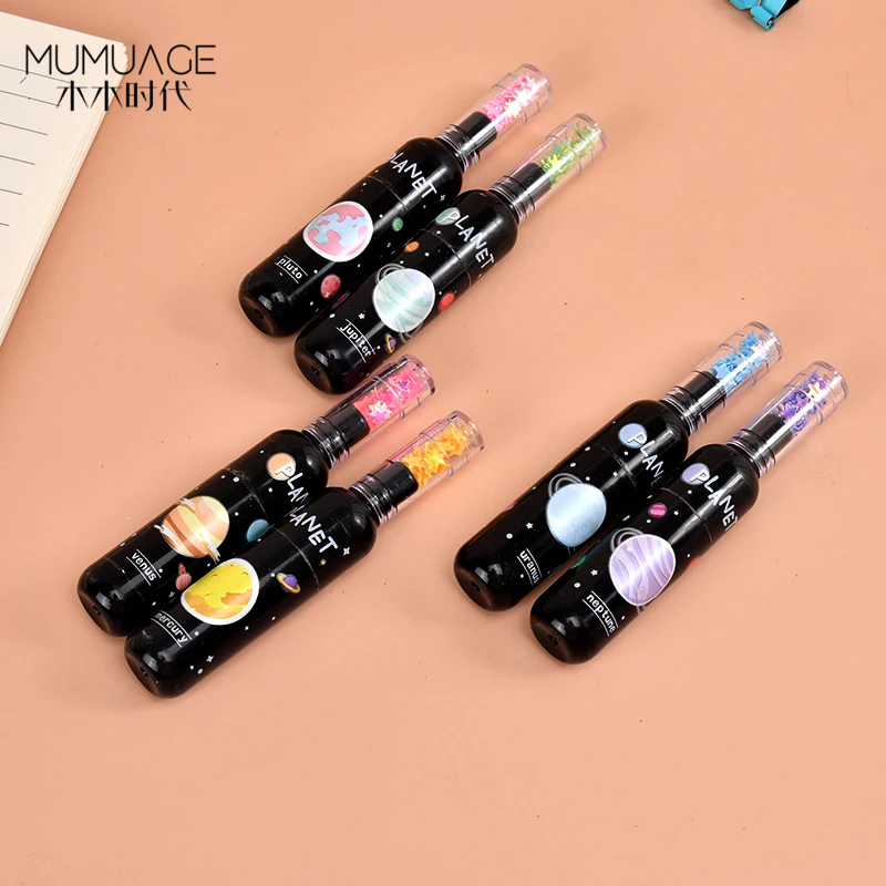 Highlighters Chisel Tip Glitter Ink Colors Kawaii Cute Cartoon Highlighter Pen Set for Student Kid Stationery 6 pack