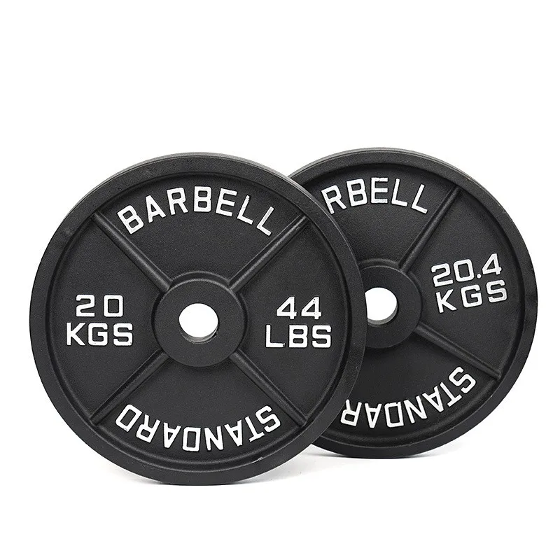 Uniq factory Weightlifter grip cast iron barbell sheet power lift paint four-bar weight barbell sheet weight rubber plate