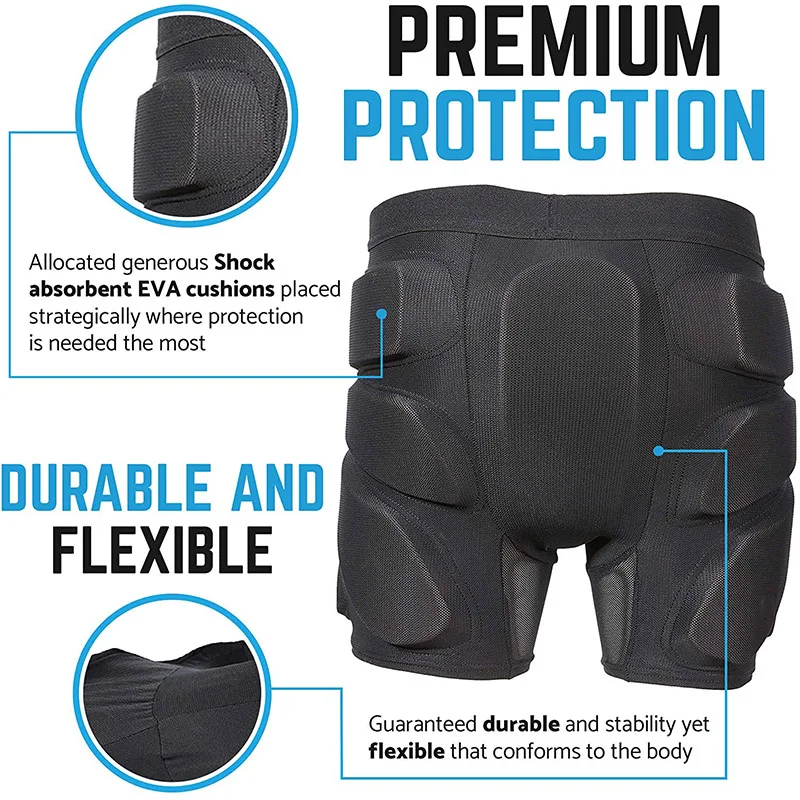 Snowboard Skate Ski 3D Protection Hip Butt Tailbone Padded Protective Shorts