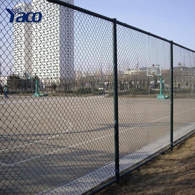 15 inch 9 gauge 60mm mesh galvanized pvc coated chain link fence playground hook flower net