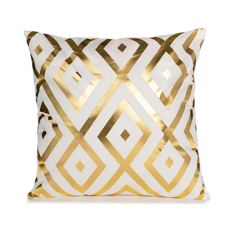 2022 New Home Decorative Large Throw Pillow Covers Gold Foil Pillow Covers 18 Inch Geometric Square Luxury Cushion Covers  Sofa