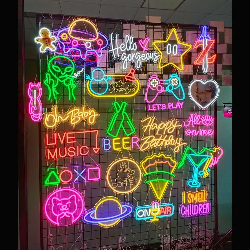Gamer Neon Decorative Game Board Controller Led Neon game dimming