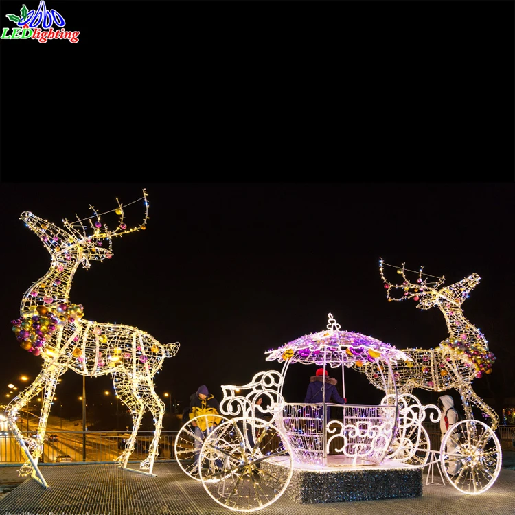 Дешевый светодиодный подвесной пластиковый шар с подсветкой крутящийся Снежный фонарь Санта-олень летающий на санях Рождество