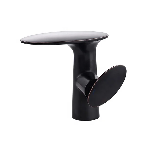 Azeta Single Handle Deck Mount Hot Cold Water Tap Basin Mixers Modern Brass Black Single Lever Bathroom Waterfall Basin Faucet