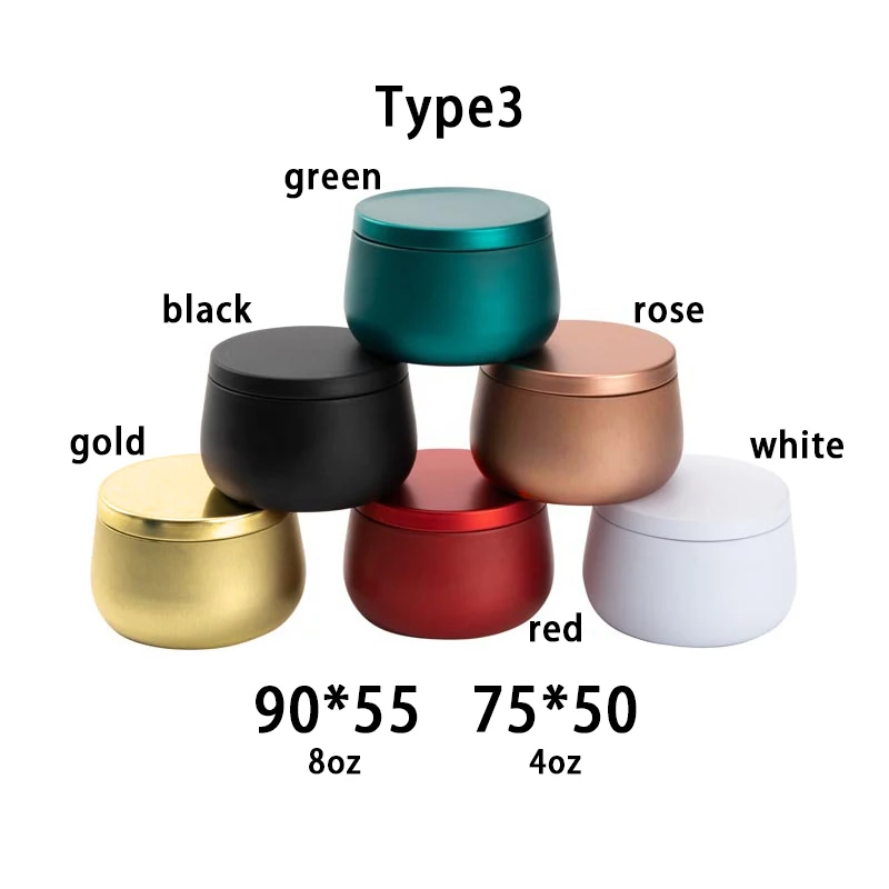 8 oz Metal Candle Tin Scented Candle Jar Round Scented Candle Tins Container
