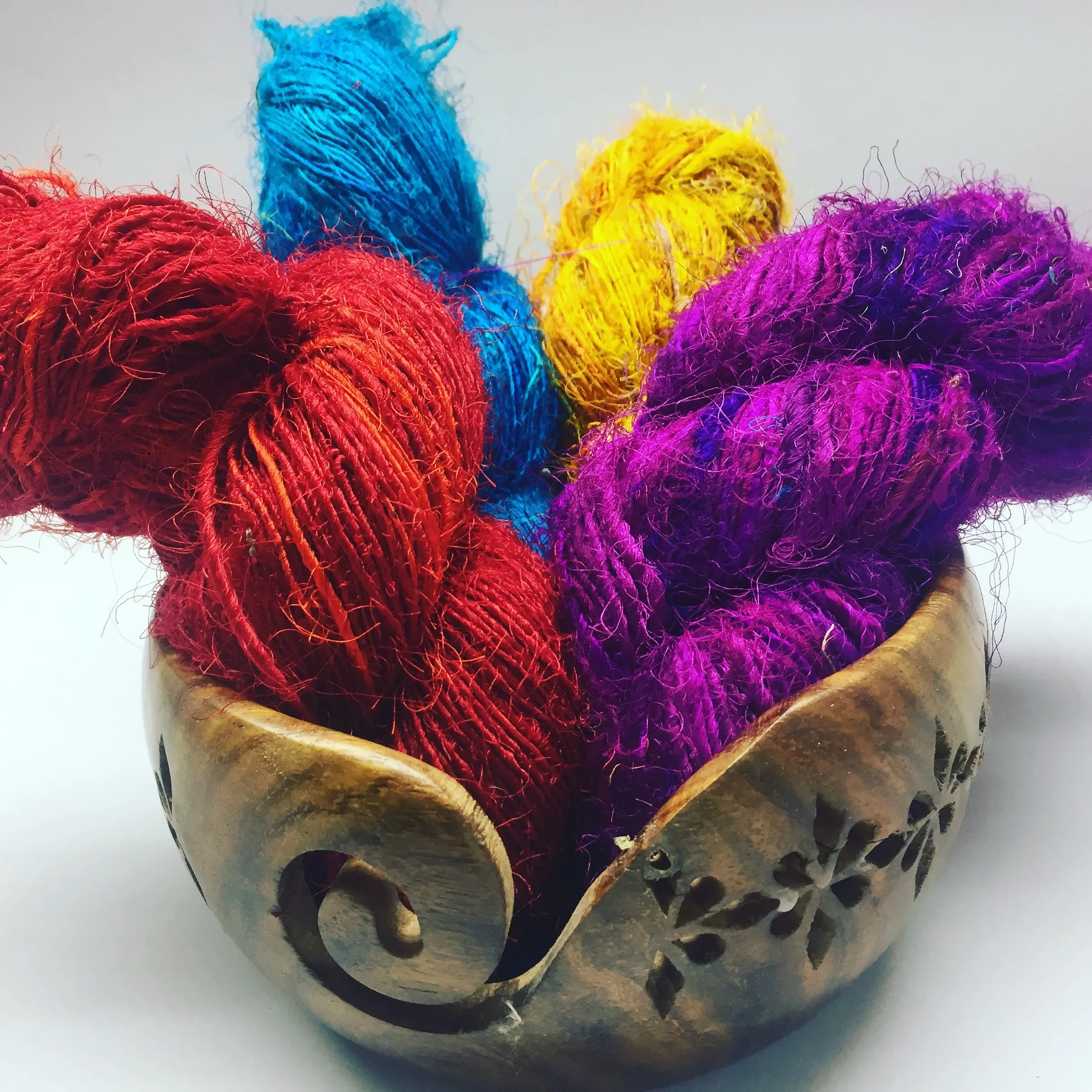 Recycled Sari Silk Filament Yarn Eco-Friendly and Sustainable for Crocheting Knitting Weaving Embroidery Macrame-Handspun