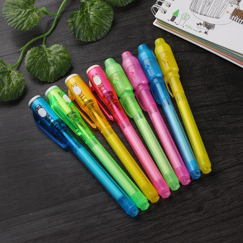 Custom Logo Adult Secret Message Uv Light Spy Pen Wedding Invitation Magic Invisible Marker Kids Diary Invisible Ink Uv Lamp Pen