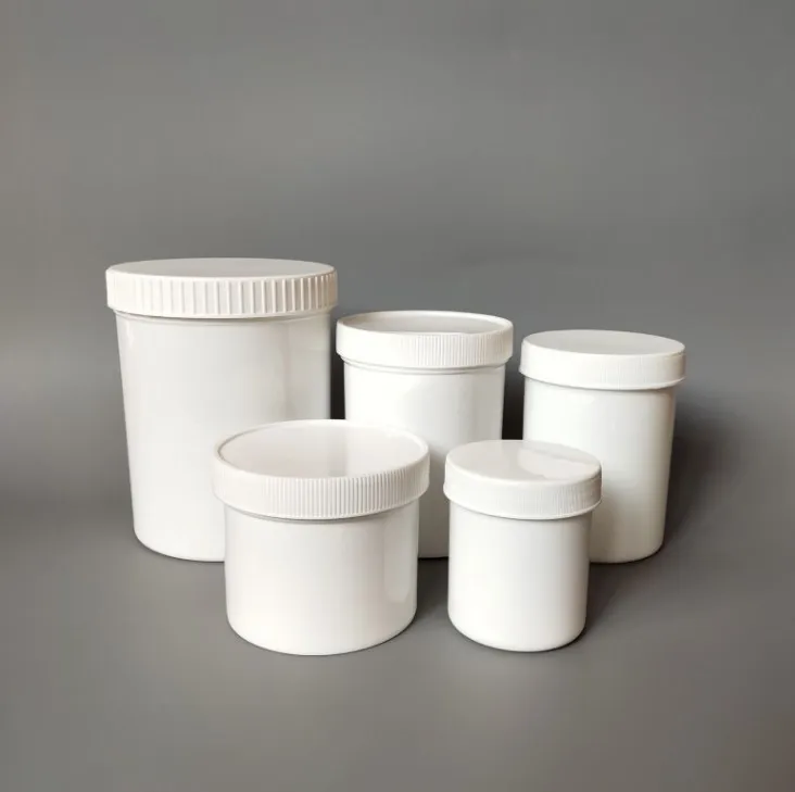 100ml 250ml 500ml 1000ml PP Plastic white jar with aluminum foil seal liner