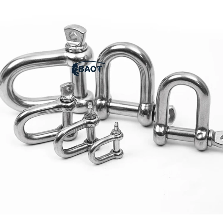 50 Pcs 304 Stainless Steel D Ring Shackles 5 mm Screw Pin Anchor Shackle for Traction Steel Wire