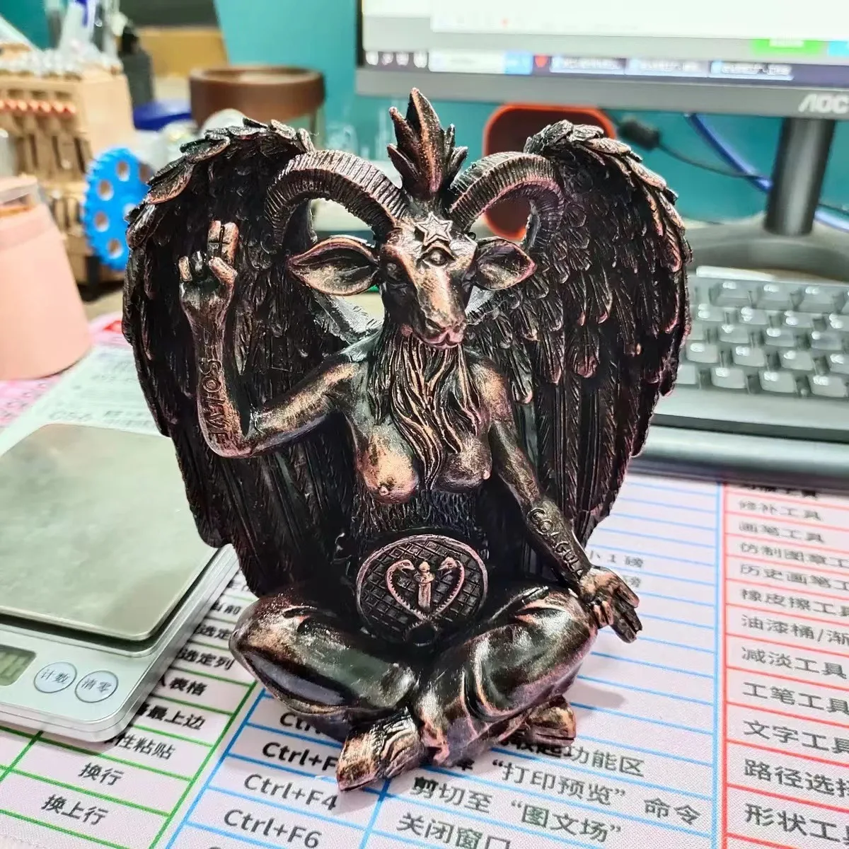 Church Of Baphomet Statue Goat Idol Baphomet Resin Statue Satanic Occultic Illuminati Goat Of Mendes Altar Sculpture Figurine