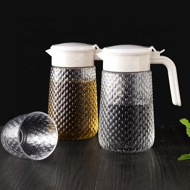 2022 Glass water pitcher for juice and iced tea, drinking glassware, glass water jug