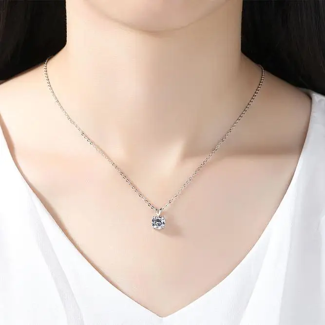 platinum jewelry necklace pt950 18k white gold moissanite prix par carat luxury queen jewelry necklace quick delivery