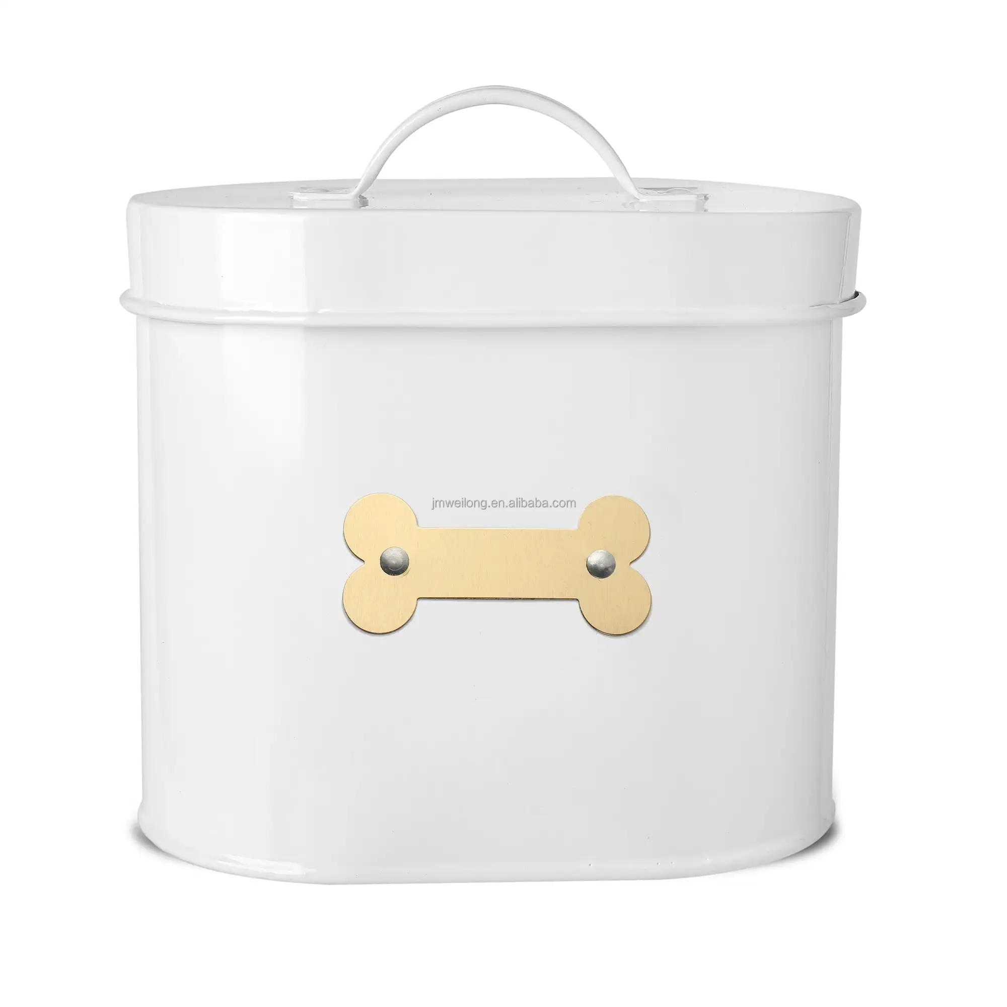 Metal Dog Food Storage Canister Vintage Design Pet Food Cat Treats Storage Container Tin Jar