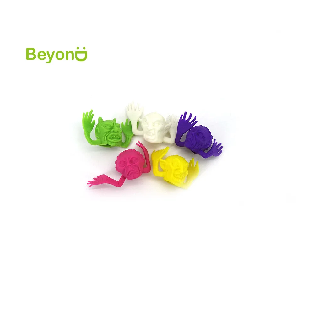 Wholesale Party Favor Small Soft Colorful TPR Halloween Monster Toy Finger Puppet For 1 Inch 28mm Empty Capsule