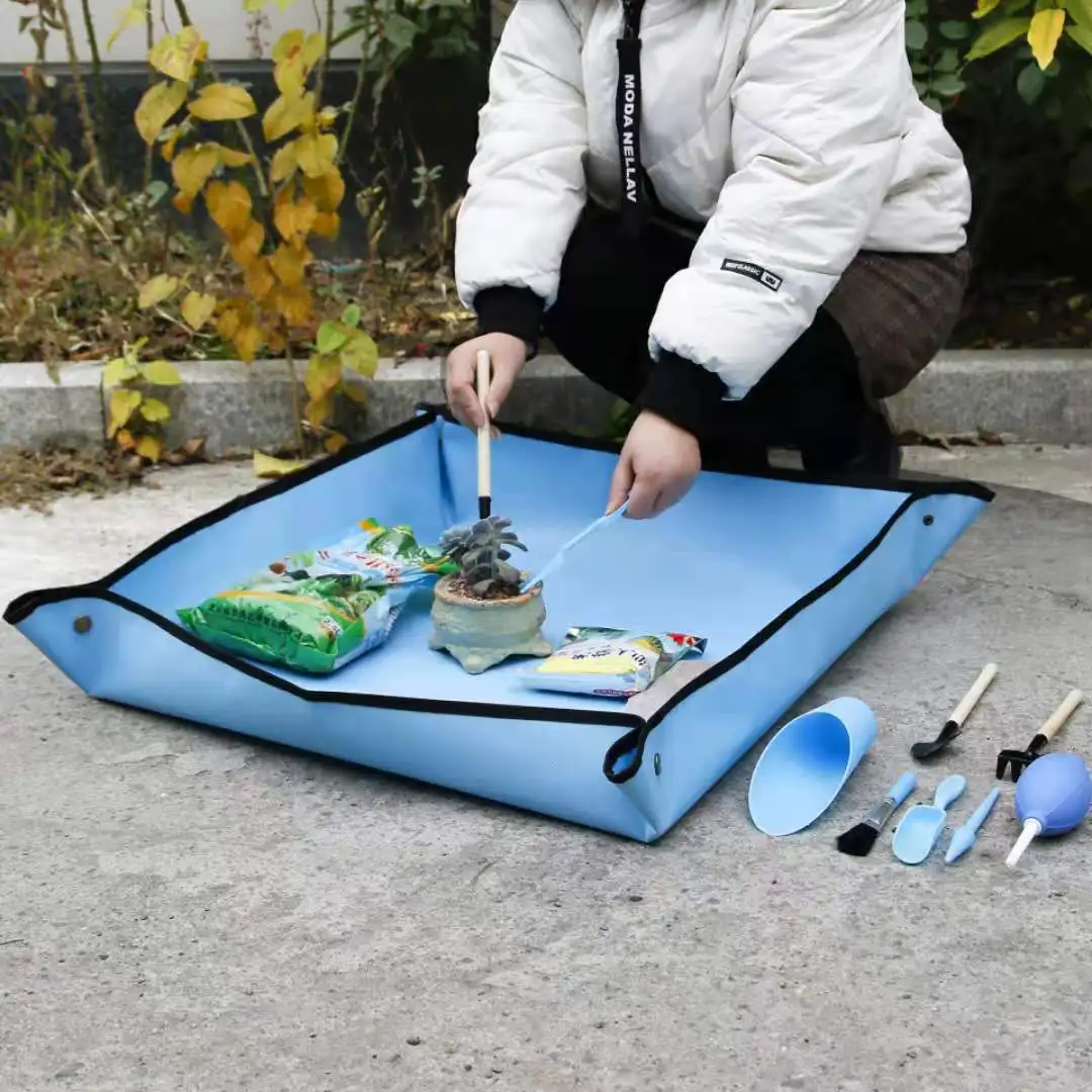 Mat Waterproof Indoor Potting Tarp Planting Mat Apartment Gardening Mat Mini Planting Gardening Tool Set Hand Transplanting