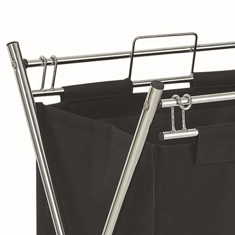 Chromed Tube laundry canvas hamper laundry basket collapsible  storage basket with handle