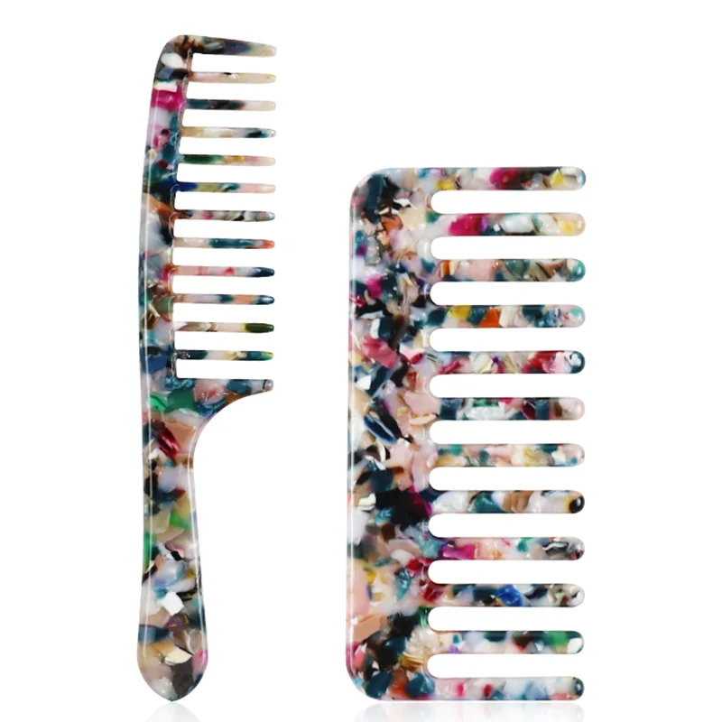 Cellulose Acetate Massage Comfortable Anti-static Wide Tooth Hair Combs Detangling Hair Brush Hairdressing Tool 2 size For Women