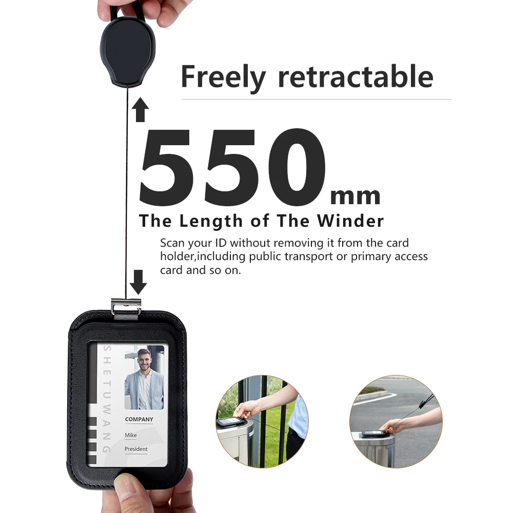 Casekey Work Card Holders with Rope Pasjeshouder ID Card Cover ID Badge Holder with Lanyard Name Tag Staff Business Card Case