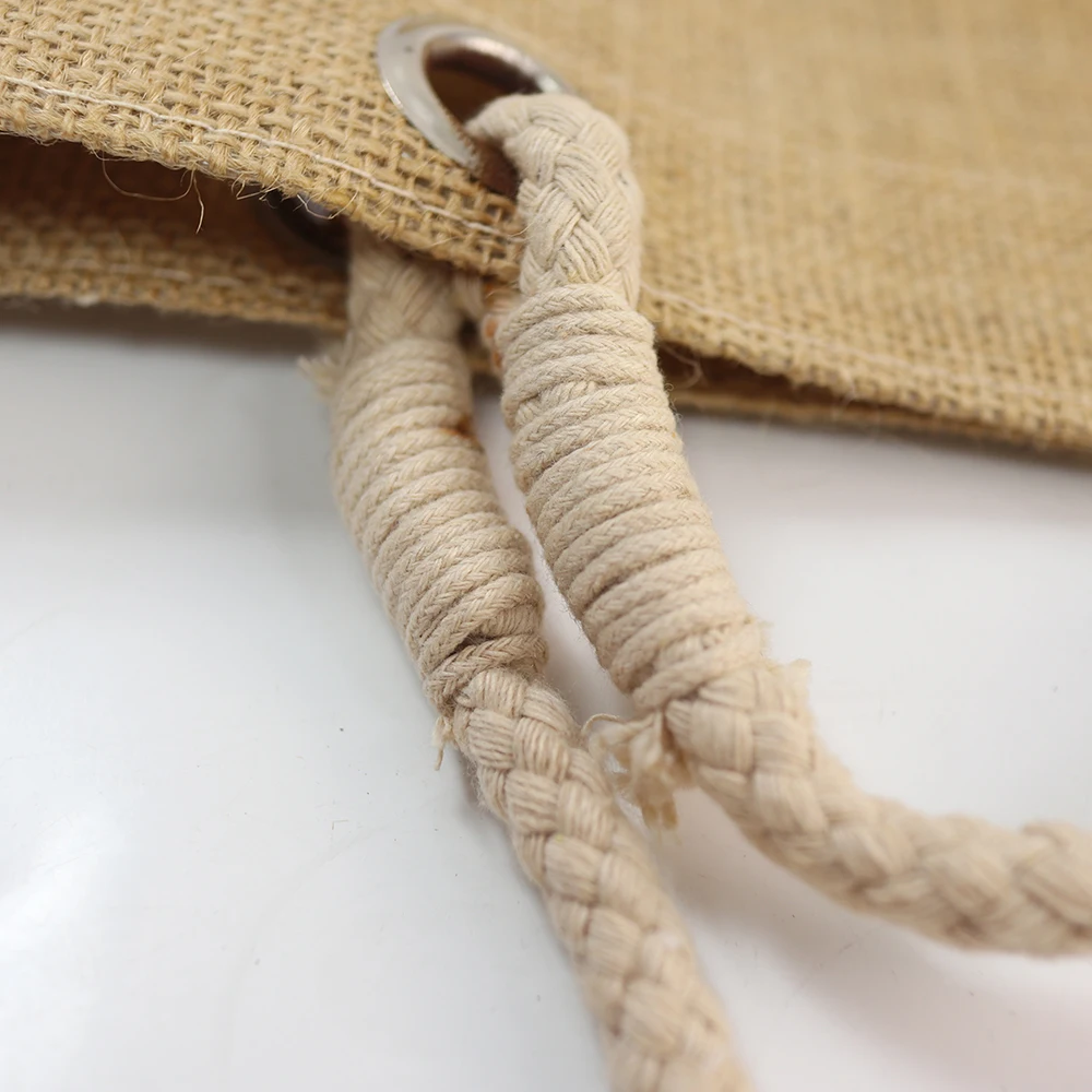 Wholesale Cheap Large Jute Shopping Bags with Custom Logos Fashionable Dress Style Basket Bags