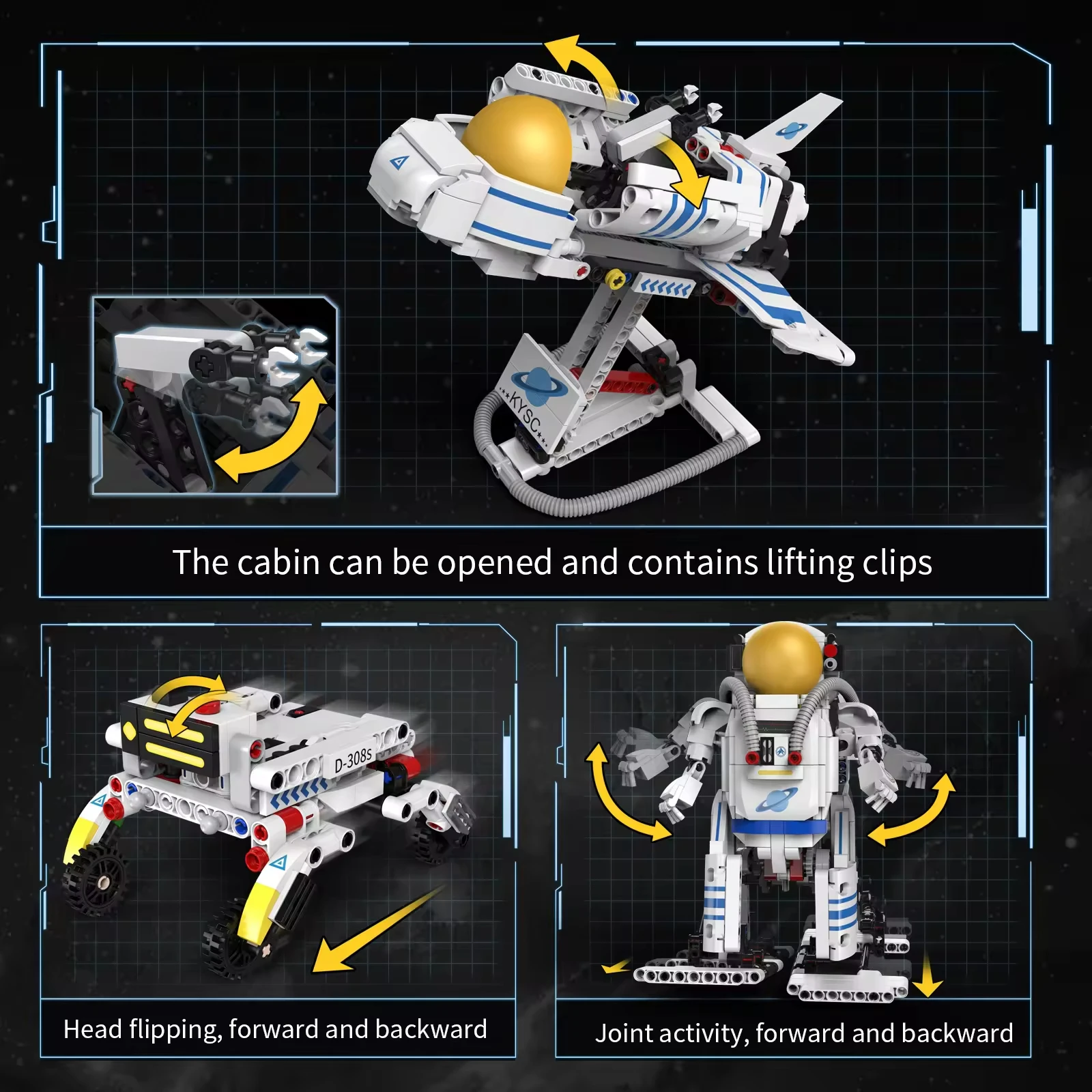 Programming App Control Intelligent Robot Building Block Set 3 in 1 Spaceman Adventure Model Bricks Toys