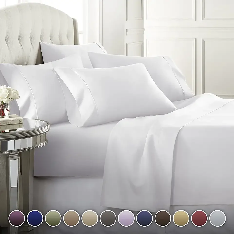 200TC 300TC  400TC Premium Plain 100% Cotton Satin White hotel bedsheet fabric in roll for making Bed Sheets Bed Linen