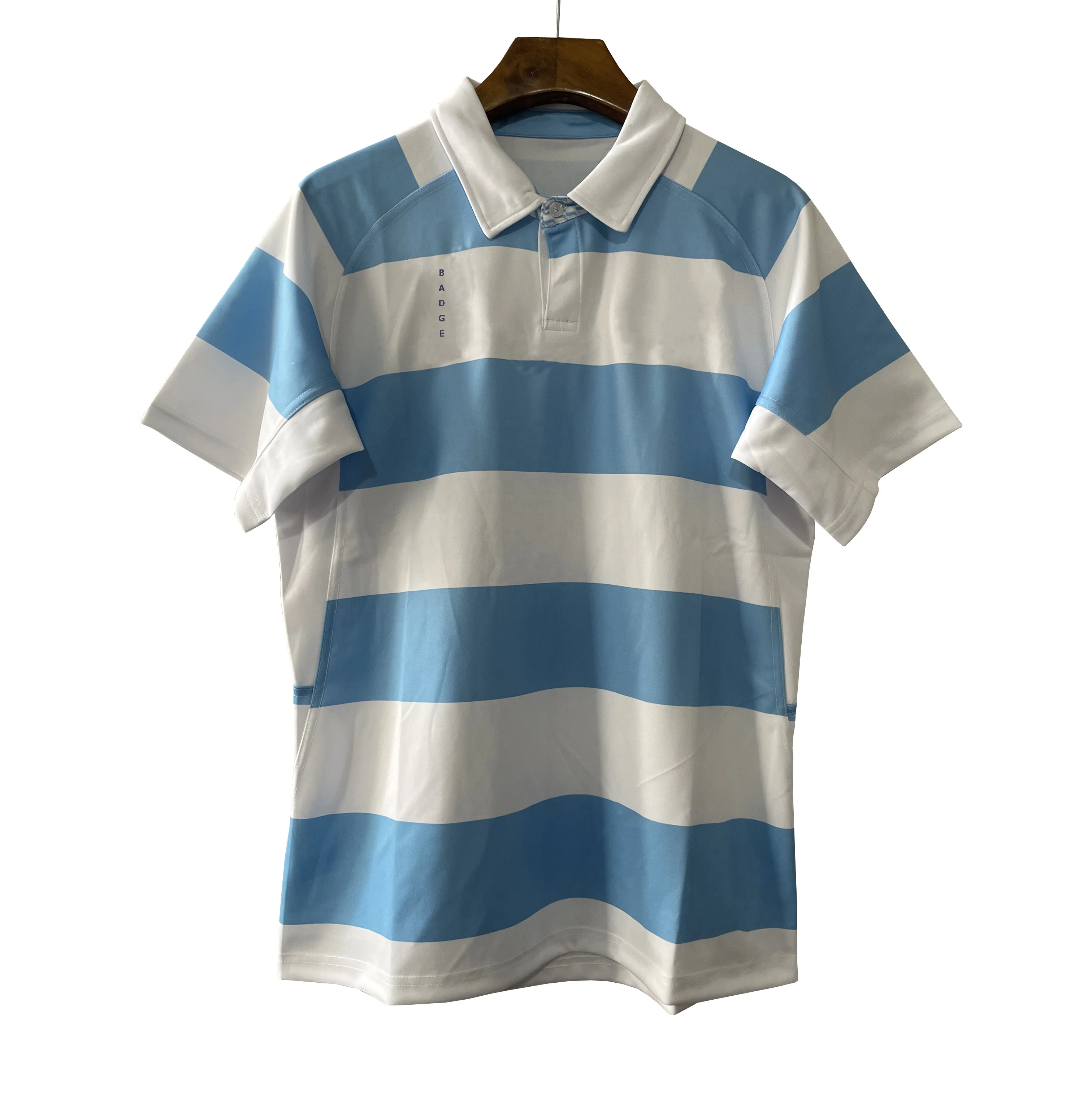 White/Blue Stripe Rugby Football Shirts Argentina Rugby Jersey