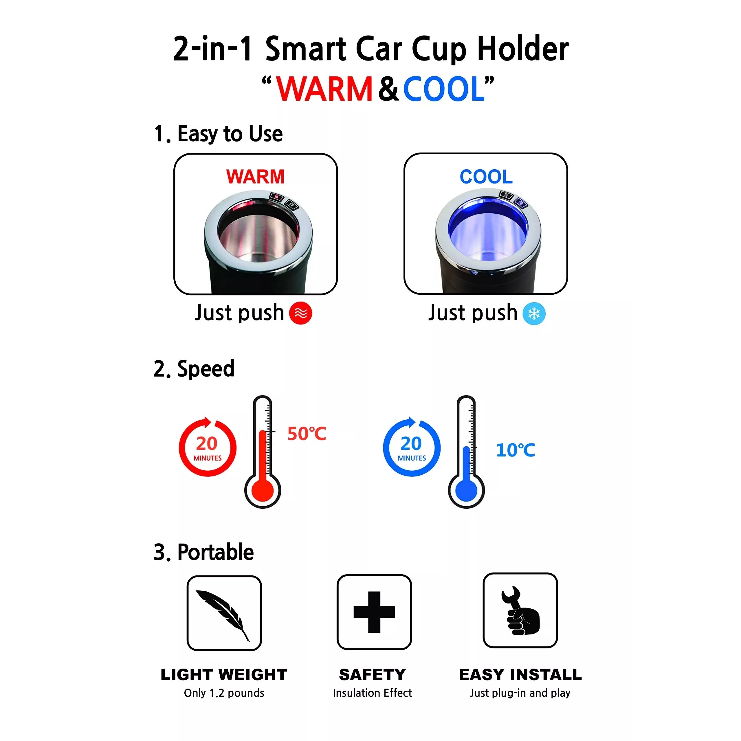 New Design Car Accessories Dc 12v Electric Cup Cooler Fridge Warmer Drink Cooling And Heating Cup Holder Refrigerator For Travel