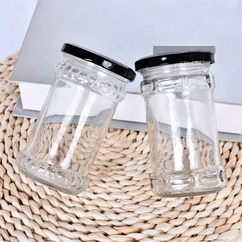 200ml Honey Chili Glass Jar with Metal Lid for Pickle Storage-Durable Glass Bottle