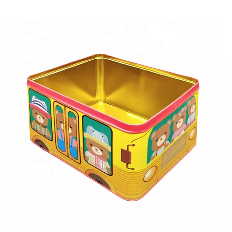 Custom high metal case big tinplate container tall large rectangular tin box for cookie cake biscuit pastry candy gift