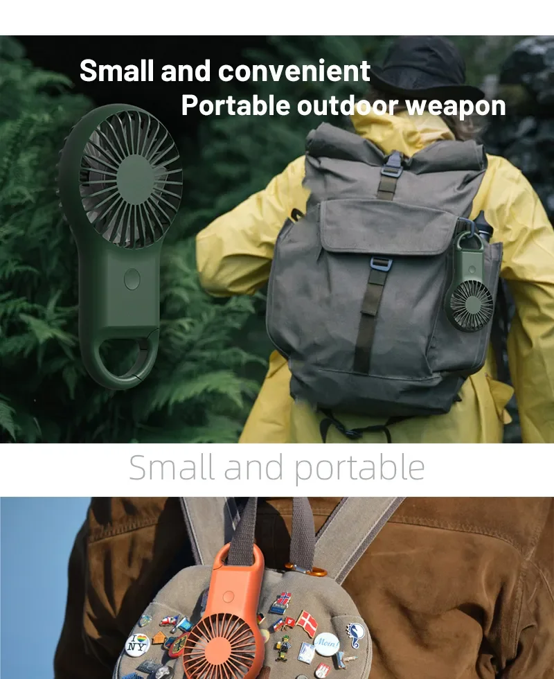 Portable USB Rechargeable Outdoor Lazy Hanging Fan Summer Products Portable Pocket fan with hook Hands-free Mini fan