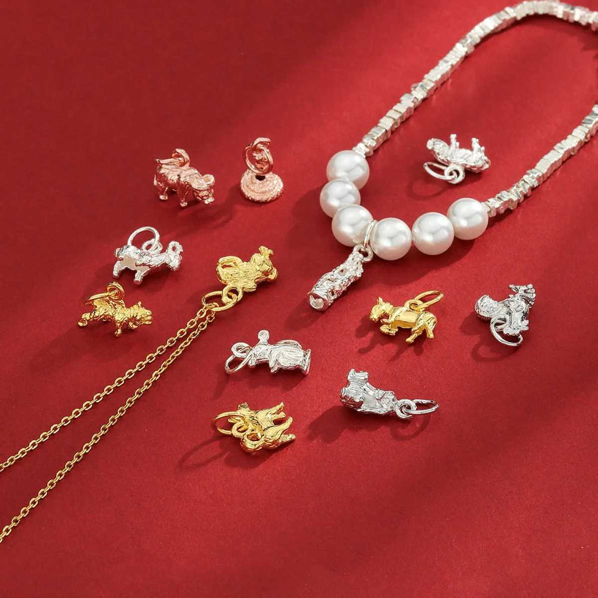 Chinese Style Pendant 925 Sterling Silver 12 Symbolic Animals Gold Plated Charm for Jewelry Necklace Bracelet Making