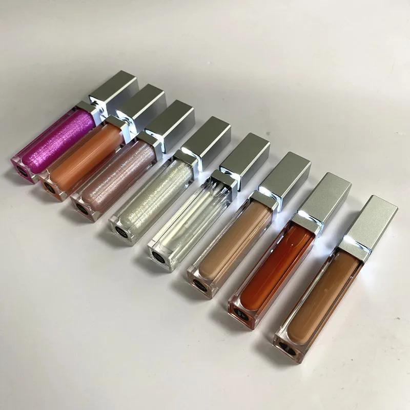 Waterproof Lipstick Private Label Vegan Glossy Lipgloss Wholesale Led Light With Mirror Lip Gloss